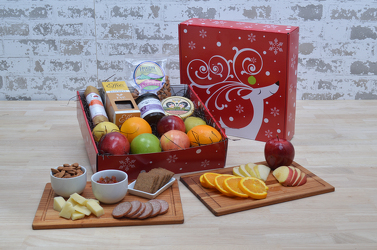 Rudolph’s Cheese and cracker Box from Olander Florist, fresh flower delivery in Chicago