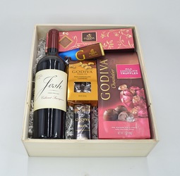 Wine and Chocolate from Olander Florist, fresh flower delivery in Chicago