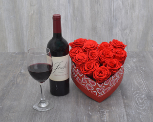 Forever Rose and Wine from Olander Florist, fresh flower delivery in Chicago