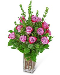 Vibrant Lavender Roses (12) from Olander Florist, fresh flower delivery in Chicago