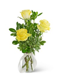 Three Yellow Roses from Olander Florist, fresh flower delivery in Chicago