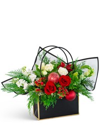 Jingle Bell Blooms Tote from Olander Florist, fresh flower delivery in Chicago