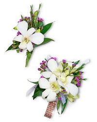 Flawless Corsage and Boutonniere Set from Olander Florist, fresh flower delivery in Chicago