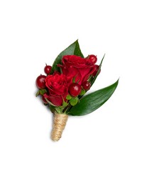 Crimson Boutonniere from Olander Florist, fresh flower delivery in Chicago