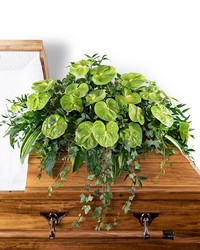 Tropical Haven Casket Spray from Olander Florist, fresh flower delivery in Chicago