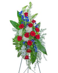 Valiant Honor Standing Spray from Olander Florist, fresh flower delivery in Chicago