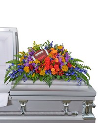 Tears in Heaven Personalized Casket Spray from Olander Florist, fresh flower delivery in Chicago