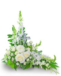Divine Love with Crystal Cross Keepsake from Olander Florist, fresh flower delivery in Chicago