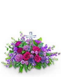 Majestic Magenta Crystal Cross from Olander Florist, fresh flower delivery in Chicago