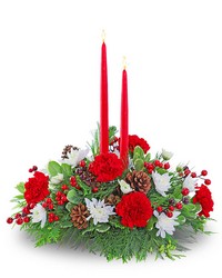 Holly Jolly Centerpiece from Olander Florist, fresh flower delivery in Chicago