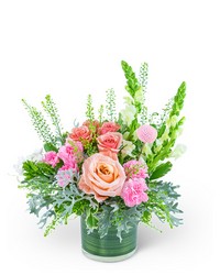 Rosy Coral Romance from Olander Florist, fresh flower delivery in Chicago